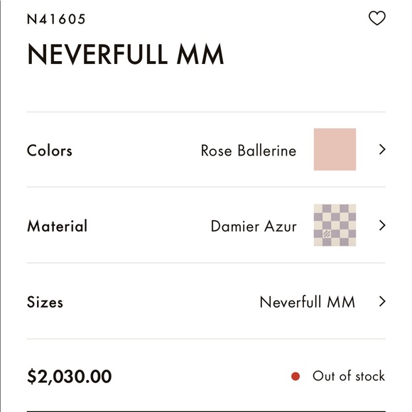 100% Authentic Louis Vuitton Damier Azur Neverfull MM w/ Rose Ballerine NWT - Picture 16 of 16